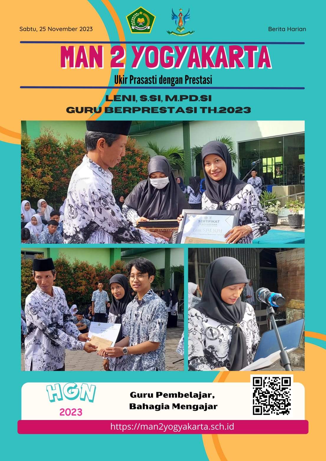 Koordinator OSN MAN 2 Yogyakarta Didaulat sebagai Guru Berprestasi 2023