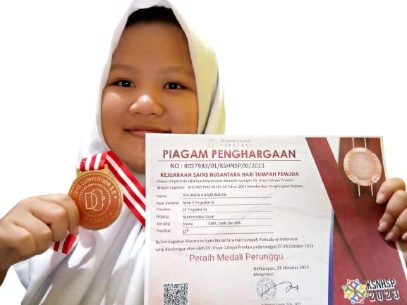 Yolanda Khairunnisa Siswi MAN 2 Yogyakarta Raih Tiga Medali Perunggu Bidang Matematika, Akuntansi, dan Sejarah