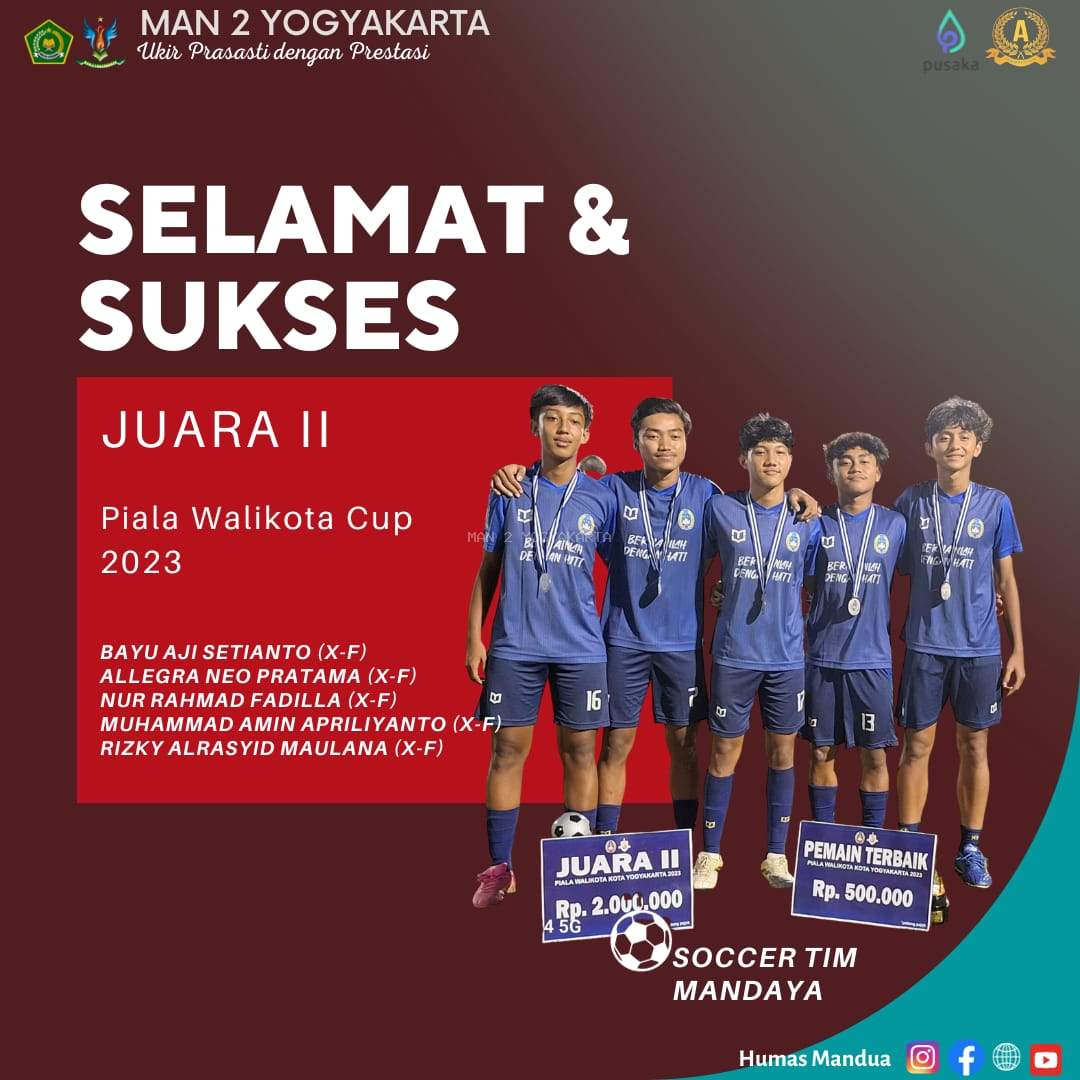 Siswa KKO MAN 2 Yogyakarta Juara 2 Walikota Cup 2023