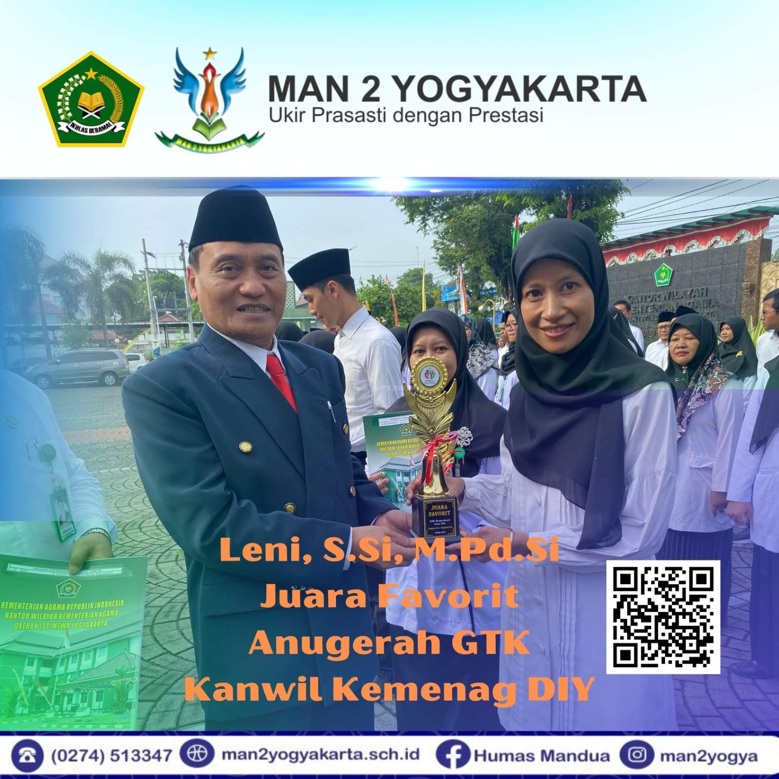 Leni, M.Pd.Si, Guru Fisika Raih Juara Favorit Guru Berprestasi Anugerah GTK Kanwil Kemenag DIY2024