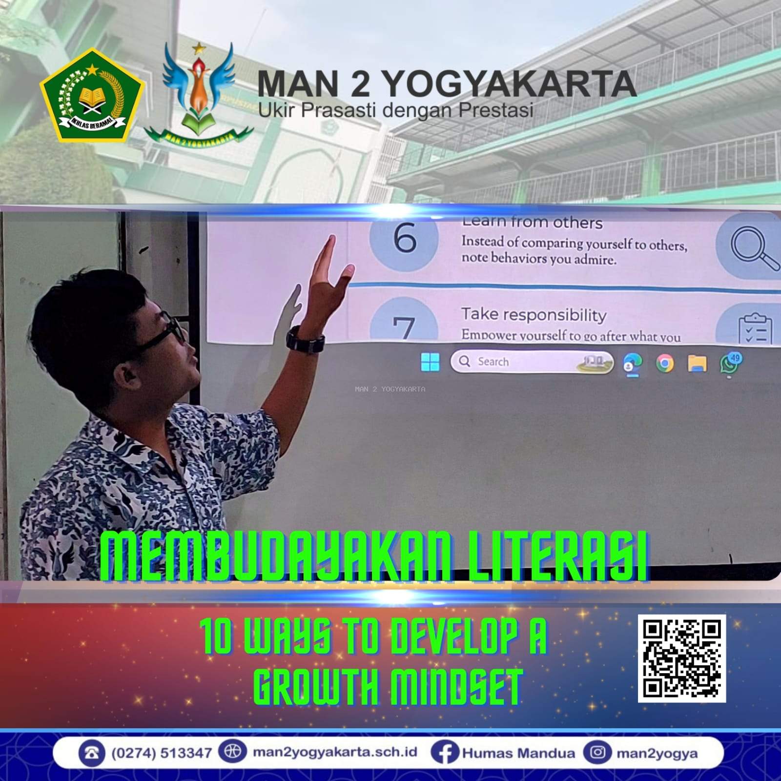 Budaya Literasi MAN 2 Yogyakarta, "10 Ways to Develop A Growth Mindset."