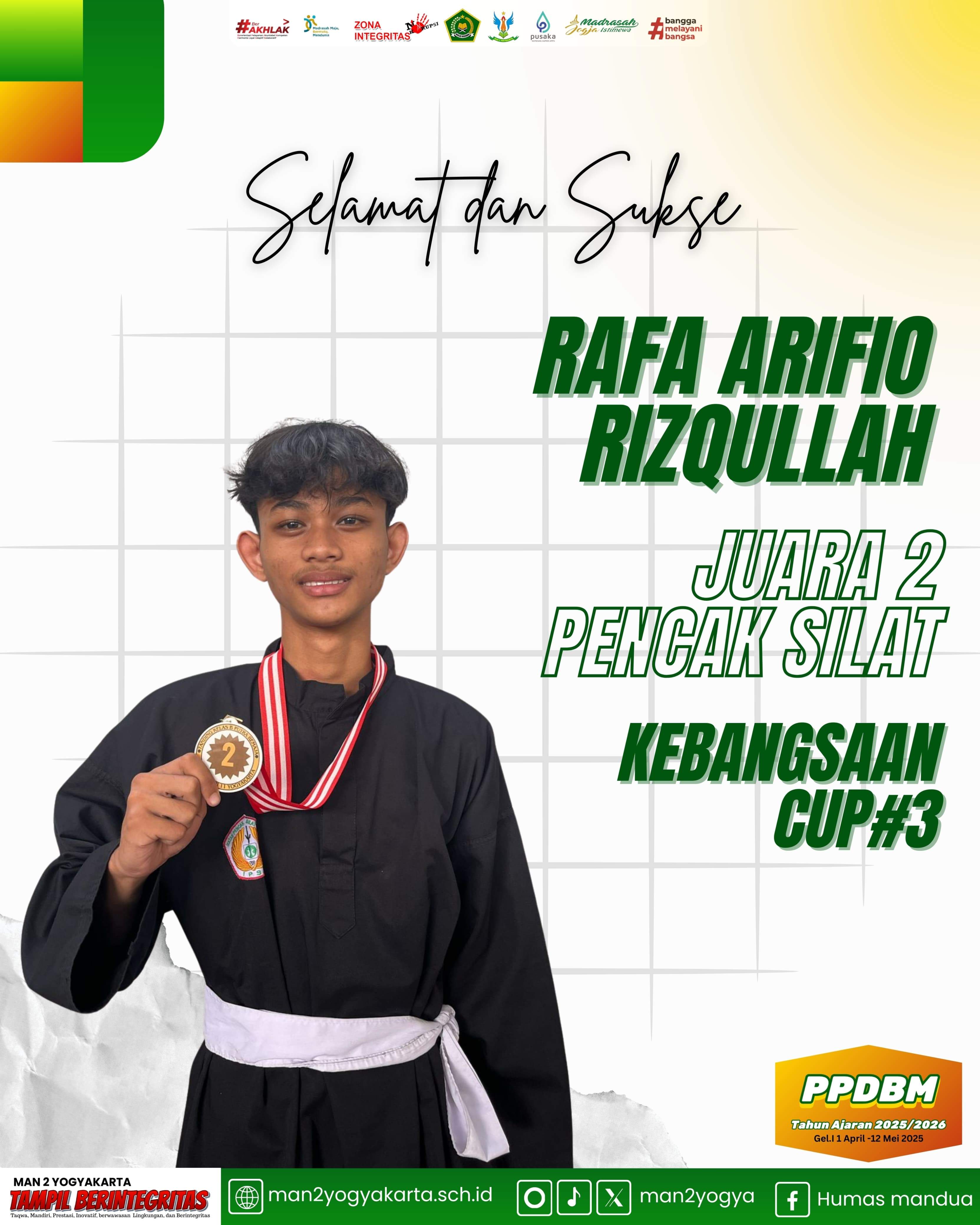 Rafa Arifio Rizqulloh, Siswa MAN 2 Yogyakarta, Raih Medali Perak di Ajang Prestisius Pencak Silat Kebangsaan #3 Tingkat DIY