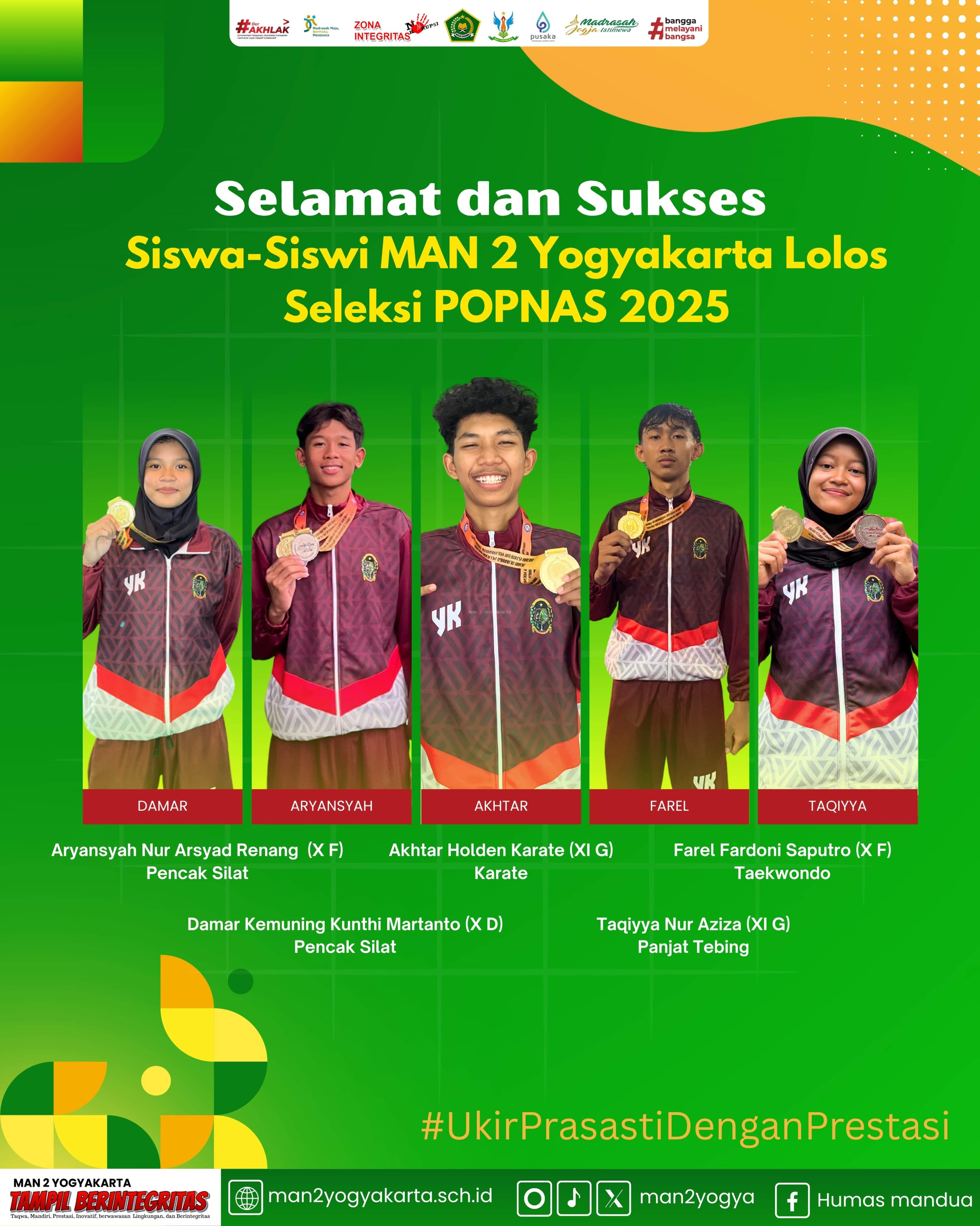 Lima Siswa MAN 2 Yogyakarta Lolos POPNAS 2025, Harumkan Madrasah dan Daerah Istimewa Yogyakarta