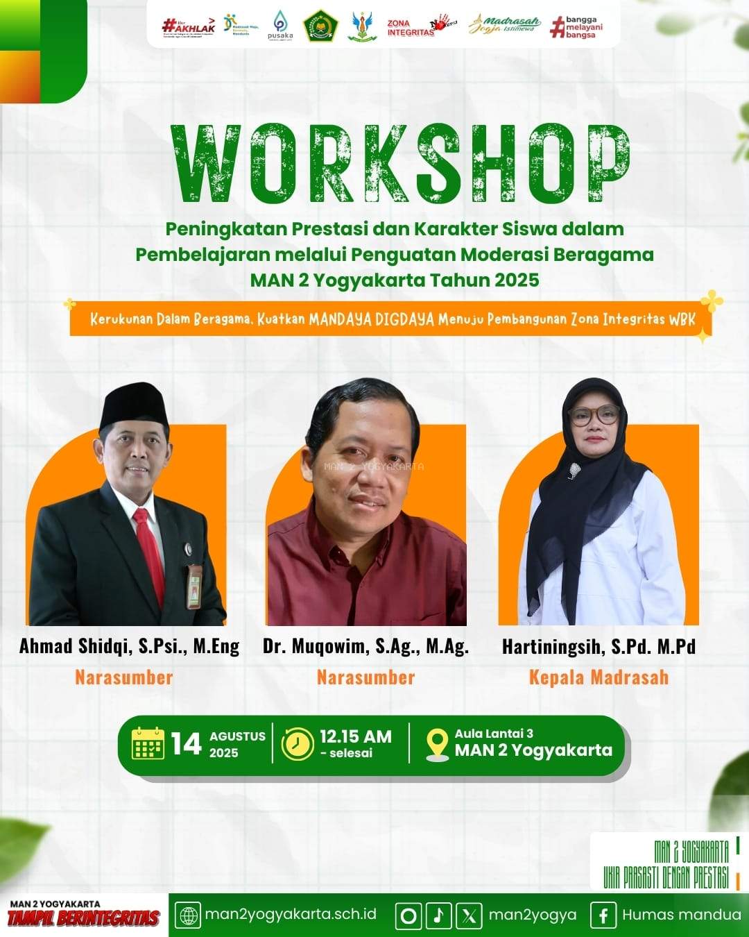 Siap Implementasi Kurikulum Berbasis Cinta, MAN 2 Yogyakarta Gelar Workshop Moderasi Beragama