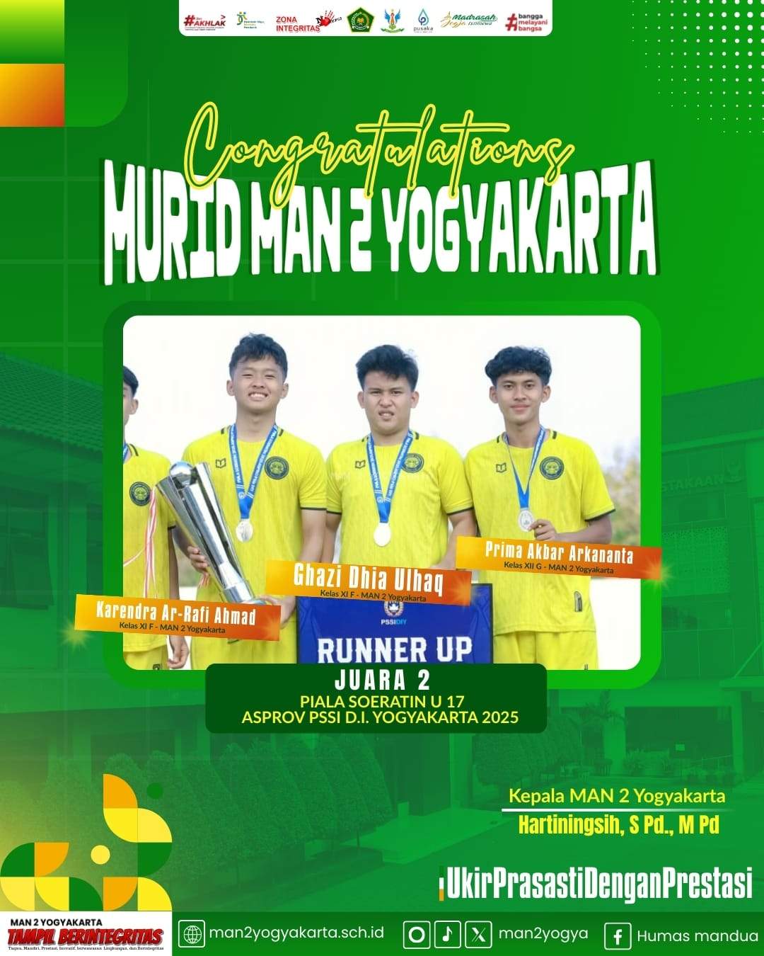 Ghazi Dhia Ulhaq, Penjaga Asa MAN 2 Yogyakarta di Piala Soeratin DIY