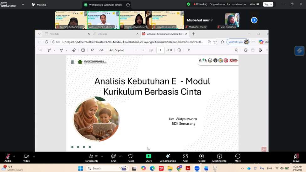 Guru Kimia MAN 2 Yogyakarta Ikuti Bimbingan Teknis Penyusunan E-Modul Angkatan V