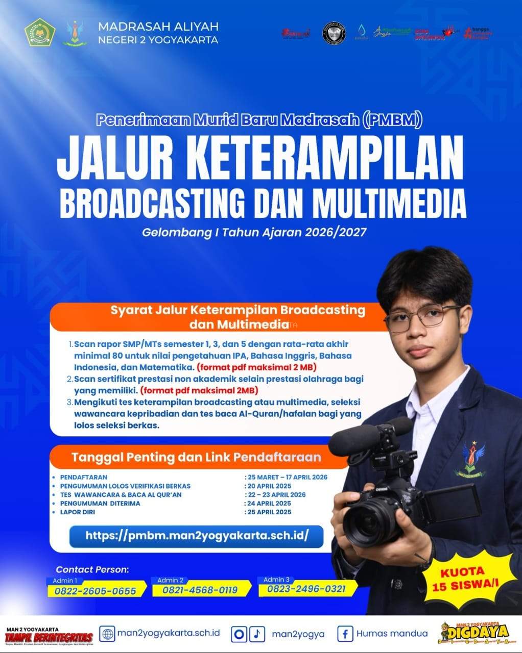 Dibuka 25 Maret, Jalur Keterampilan Broadcasting dan Multimedia MAN 2 Yogyakarta Siap Cetak Talenta Kreatif