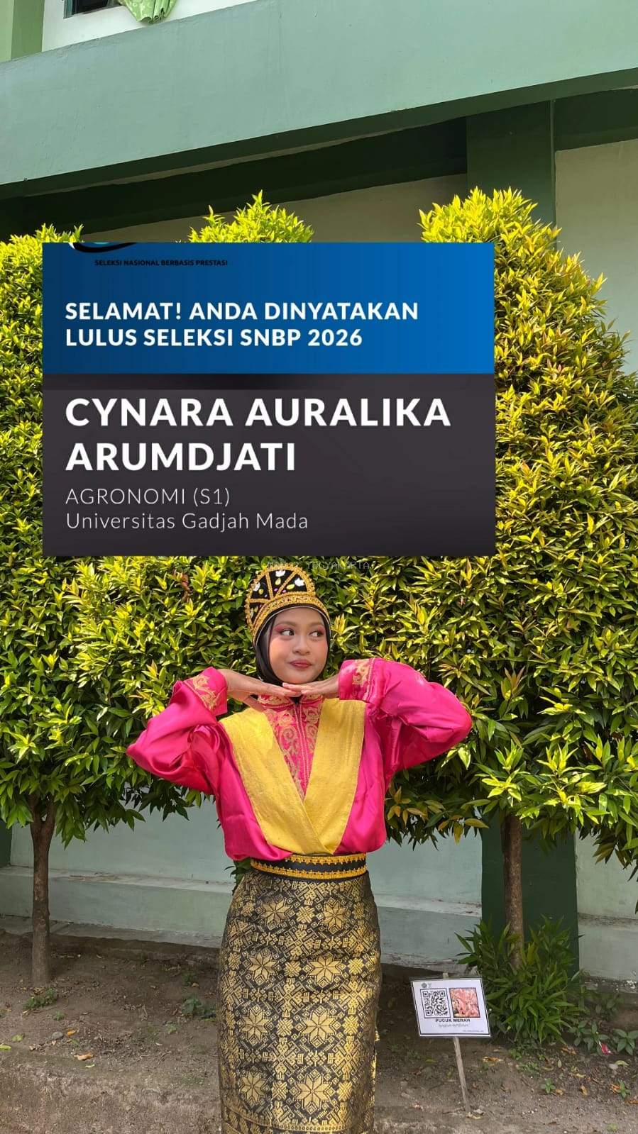 Dari Tonti dan Tari Saman ke Agronomi UGM: Perjalanan Cynara Auralika