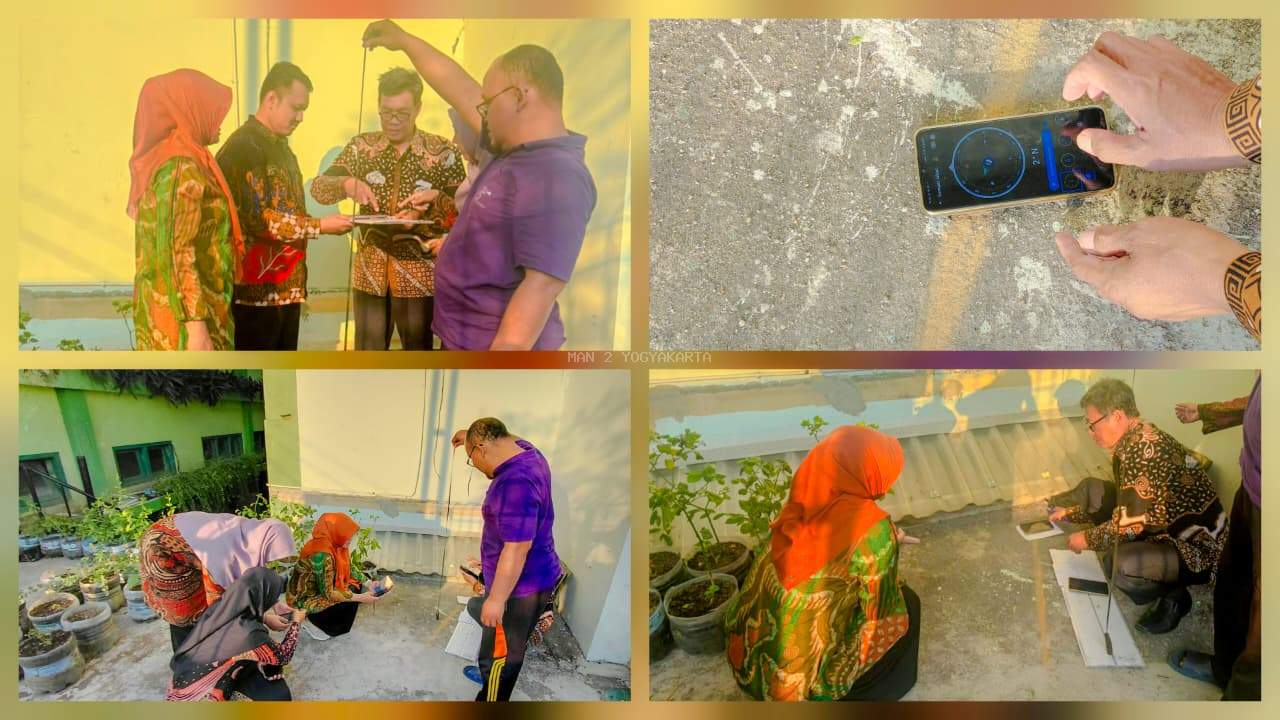 Sukseskan Gerakan 'Indonesia Berkiblat', MAN 2 Yogyakarta Akurasikan Arah Kiblat Masjid Miftahul Huda
