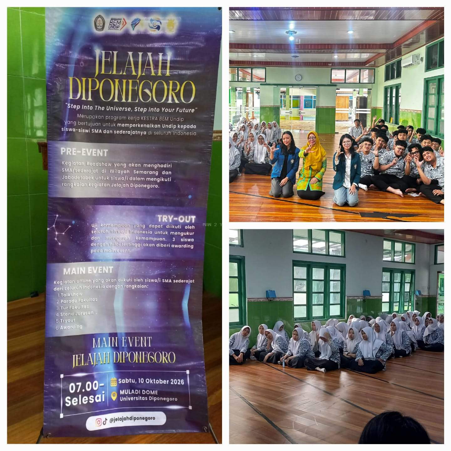 Kenali UNDIP Lebih Dekat, Murid Kelas XII D, E dan H MAN 2 Yogyakarta Ikuti Roadshow Jelajah Diponegoro